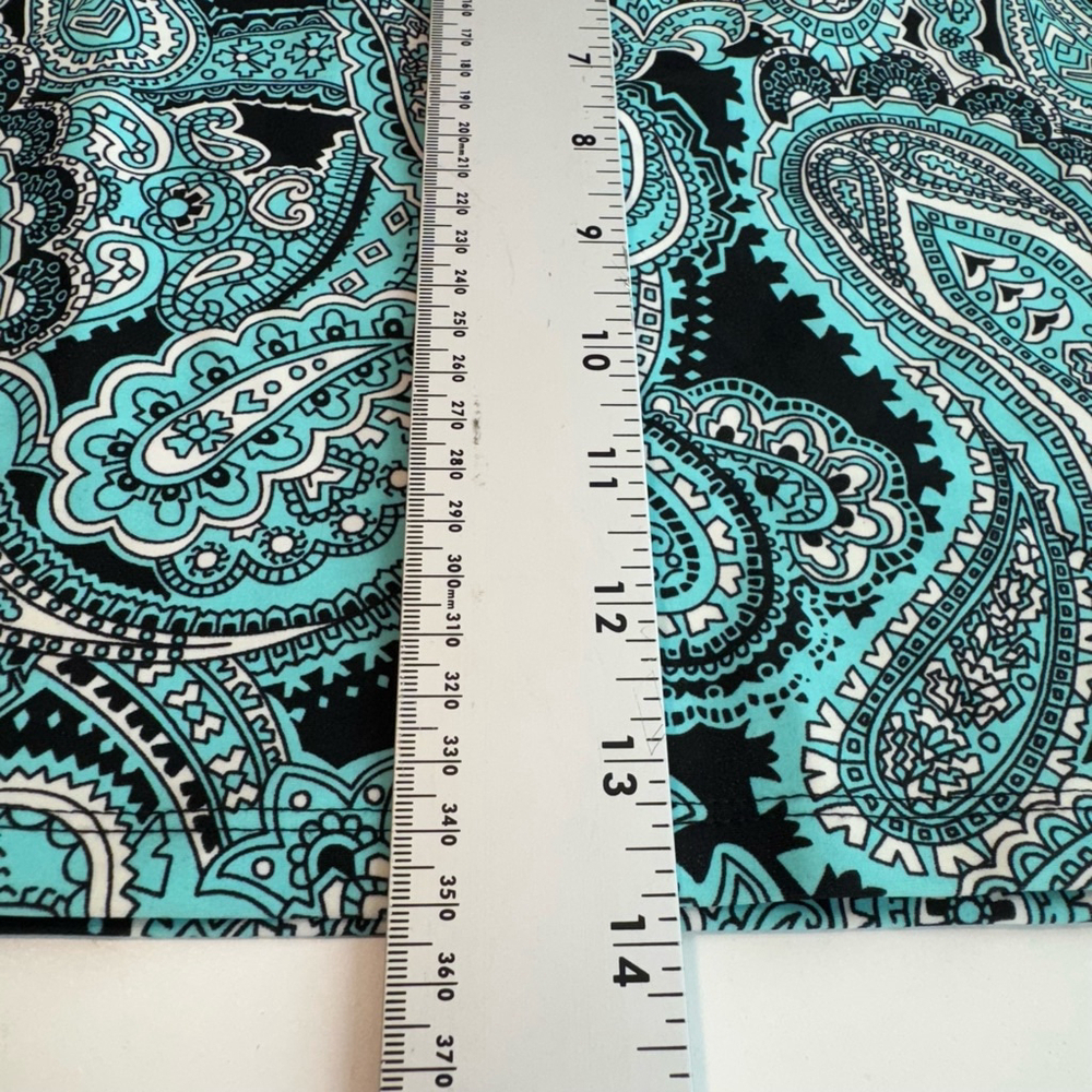 Sweet Escape Tankini Bathing Suit Top Women 10 Blue Paisley Boho w/ Built in Bra - Picture 4 of 7